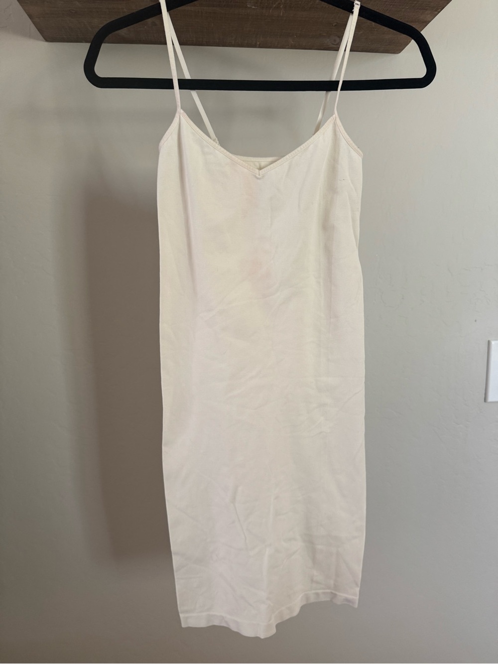 Simple Ivory Slip Dress with Thin Straps